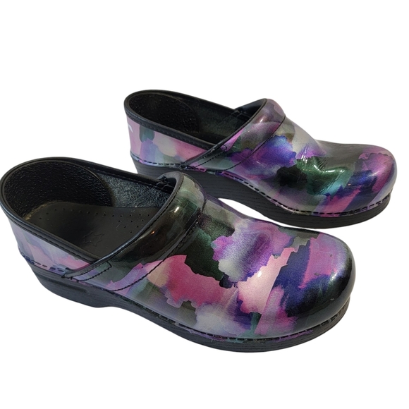 Dansko Professional Mystic Patent Leather Nursing Clog Sz 39/9 Purple Podiatric - Picture 1 of 12